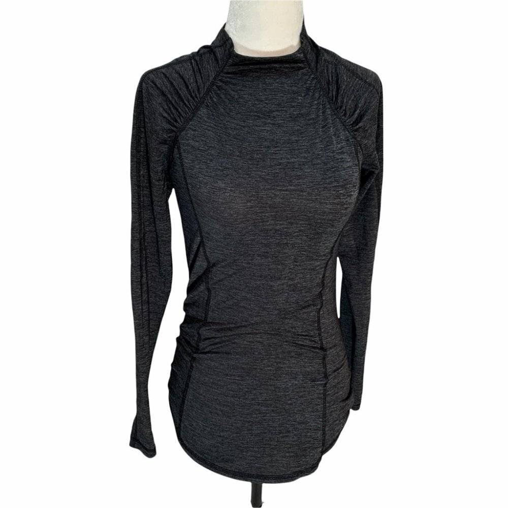 𝅺joe Fresh🌸Long Sleeve Grey Workout Top Mock Neck Size XS